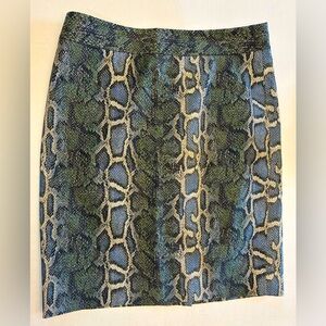 Ann Taylor LOFT Snakeskin Animal Print Skirt Size 4 Cotton/Stretch Blend NWOT